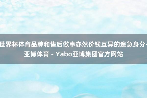 世界杯体育品牌和售后做事亦然价钱互异的遑急身分-亚博体育 - Yabo亚博集团官方网站