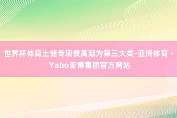 世界杯体育土储专项债高潮为第三大类-亚博体育 - Yabo亚博集团官方网站