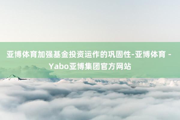 亚博体育加强基金投资运作的巩固性-亚博体育 - Yabo亚博集团官方网站
