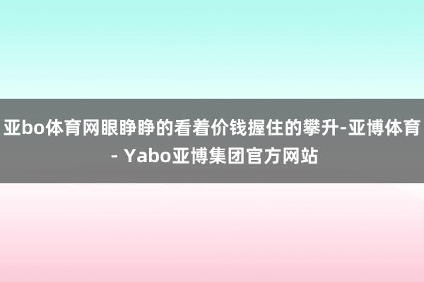 亚bo体育网眼睁睁的看着价钱握住的攀升-亚博体育 - Yabo亚博集团官方网站