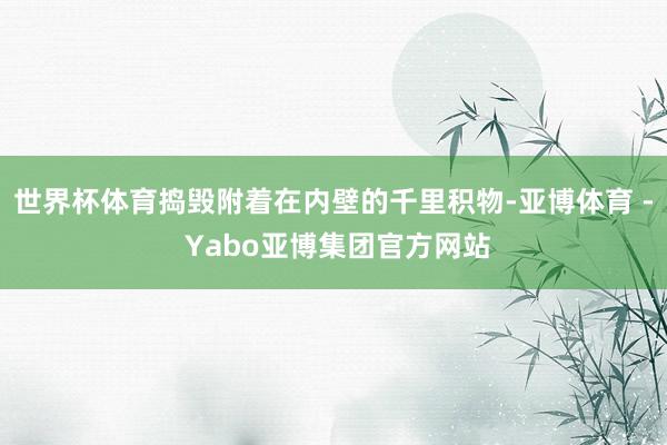 世界杯体育捣毁附着在内壁的千里积物-亚博体育 - Yabo亚博集团官方网站